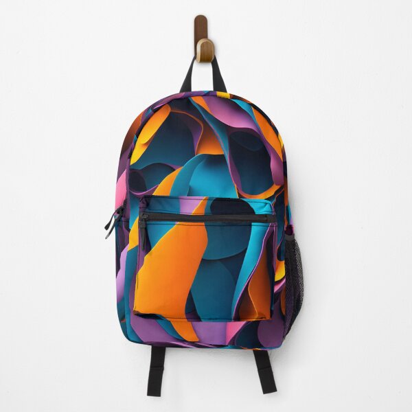 Item preview, Abstract 3D Flowing Shapes - Modern Colorful Waves in Teal, Orange and Purple designed and sold by Peter Kraaibeek | Generative Designs and Car Art.