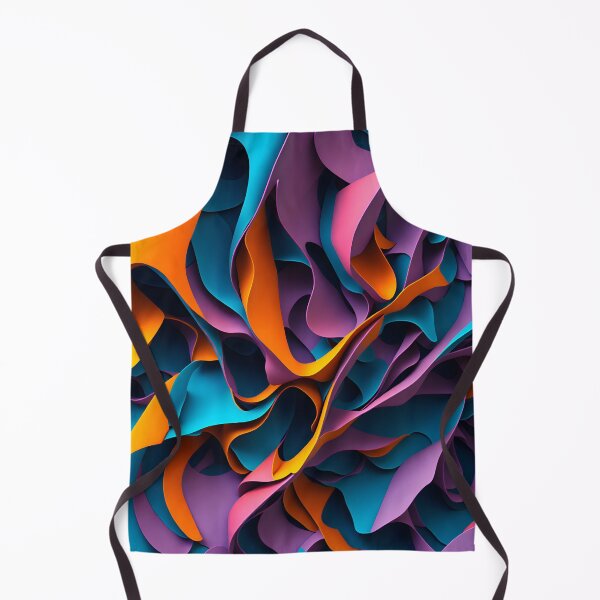 Item preview, Abstract 3D Flowing Shapes - Modern Colorful Waves in Teal, Orange and Purple designed and sold by Peter Kraaibeek | Generative Designs and Car Art.