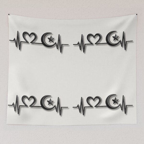 Item preview, Islamic Heartbeat – Crescent Moon & Star ECG Faith Design designed and sold by D-Islamic.