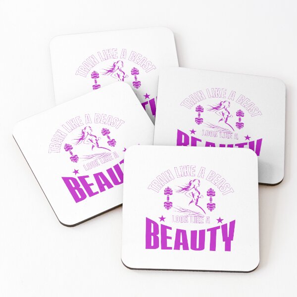 Item preview, Train Like A Beast Look Like A Beauty - Pink Fitness Silhouette designed and sold by Abaseen.