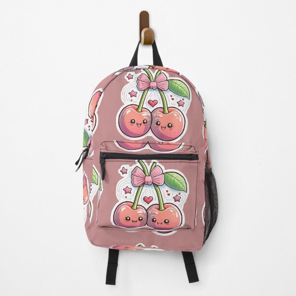 Item preview, Cute smiling pink cherries with bow and stars designed and sold by ChernivtsiSkoda.