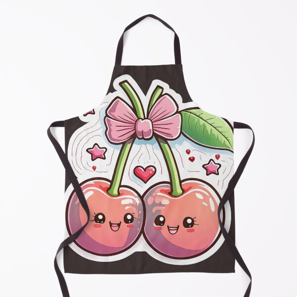 Item preview, Cute smiling pink cherries with bow and stars designed and sold by ChernivtsiSkoda.
