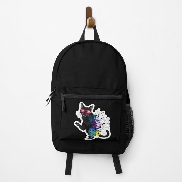 Item preview, Psychedelic Black Cat Full Body Watercolor Sticker Art designed and sold by Cosmic Catnip Art.