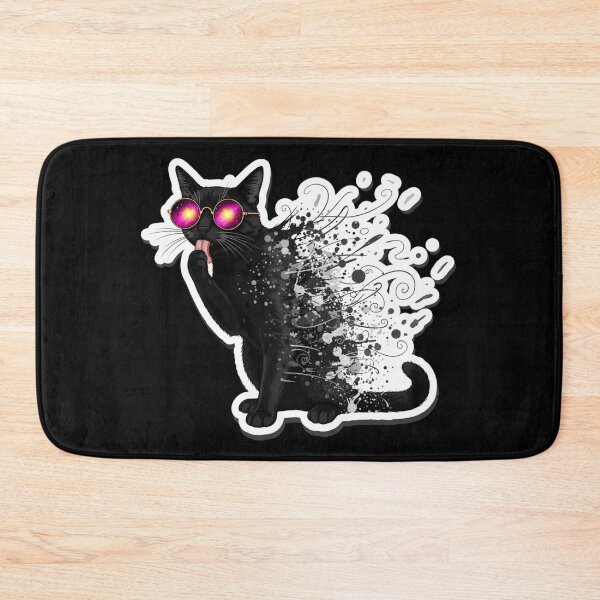 Item preview, Psychedelic Black Cat Full Body Watercolor Sticker Art designed and sold by Cosmic Catnip Art.