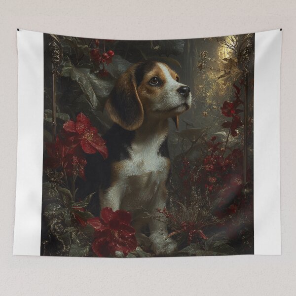 Item preview, Beagle Among Vibrant Blooms designed and sold by lautir.