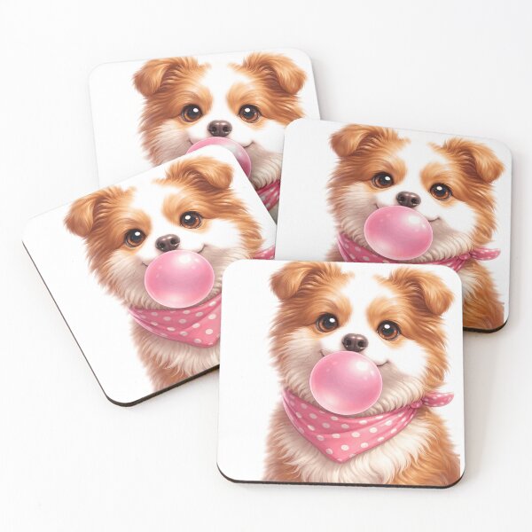 Item preview, Cute Puppy Bubble Gum Art - Adorable Dog Illustration, Kawaii Pet Design designed and sold by CzipipitoStudio.