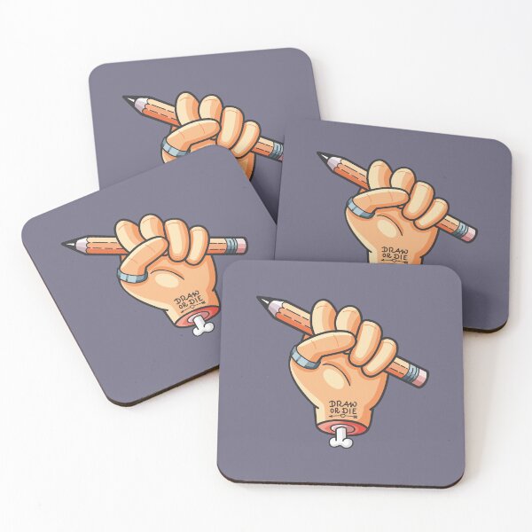 Item preview, Draw or Die - Minimalist Cartoon Hand Holding Pencil Sticker designed and sold by GoodStuffNoNonsense.