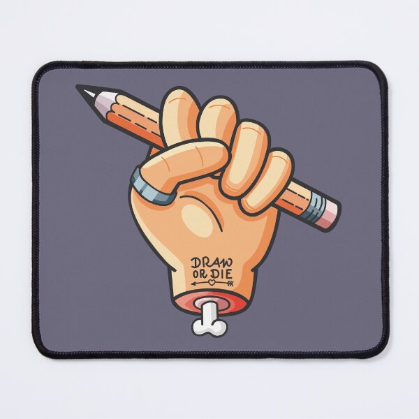 Item preview, Draw or Die - Minimalist Cartoon Hand Holding Pencil Sticker designed and sold by GoodStuffNoNonsense.