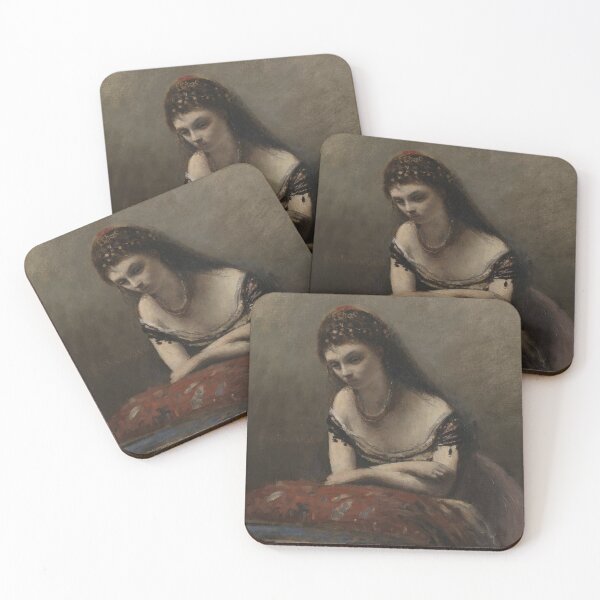 Item preview, The Gipsy Girl - Realist Painting Vintage Pensive Woman Portrait for Classic Art Lovers designed and sold by RickE.