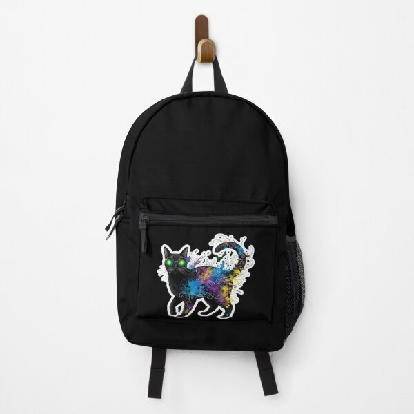Item preview, Psychedelic Black Cat Full Body Watercolor Sticker Art designed and sold by Cosmic Catnip Art.