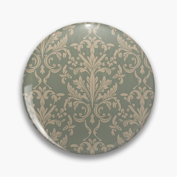 Item preview, Vintage Baroque Damask Seamless Pattern Sage Green Beige Classic Elegance designed and sold by Midnight Veil Designs.