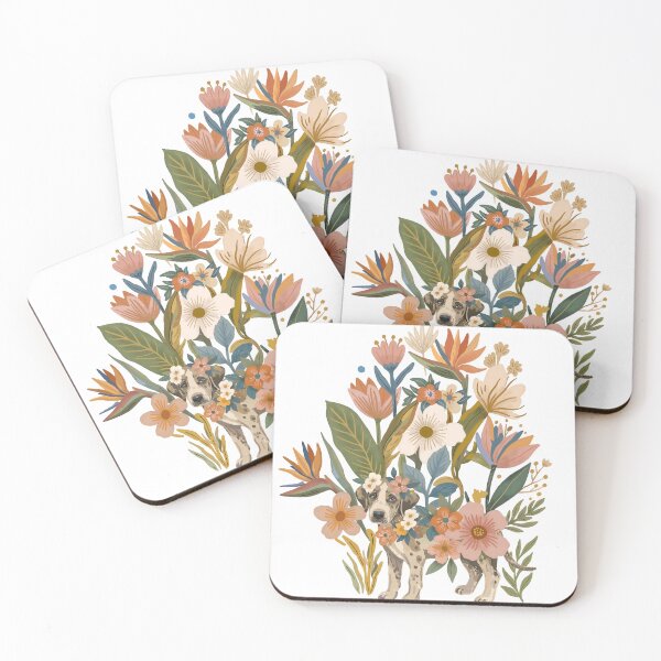 Item preview, Boho Floral Dogs and Stars designed and sold by mmartabc.