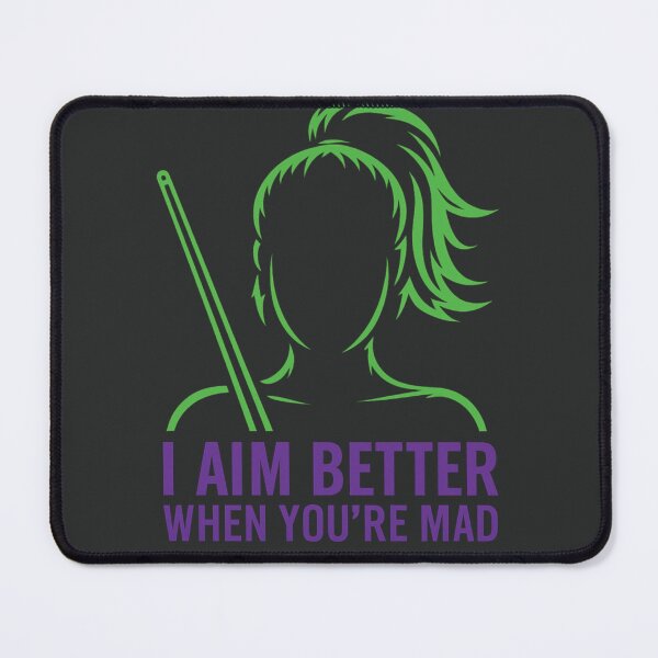 Item preview, woman pool player, when you're mad designed and sold by Crazyhuskychick.