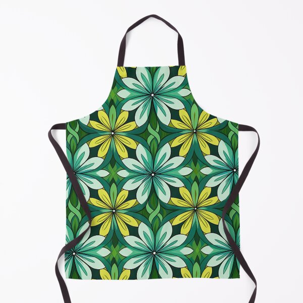 Item preview, Mid Century Modern Floral Pattern – Green Botanical Geometric Design designed and sold by CraftedHome.