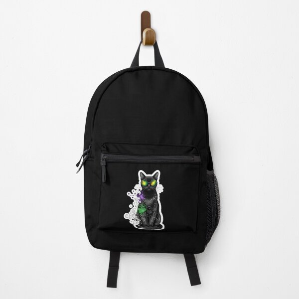 Item preview, Psychedelic Black Cat Full Body Watercolor Sticker Art designed and sold by Cosmic Catnip Art.