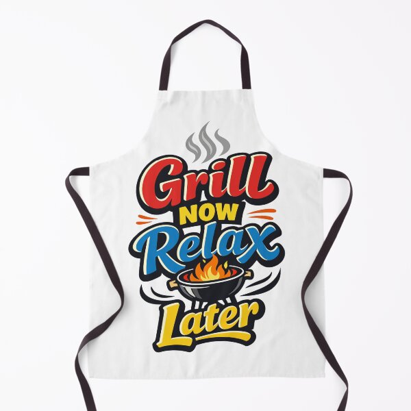 Item preview, Grill Now Relax Later Funny BBQ Grill Design designed and sold by Mikoff04-arts.