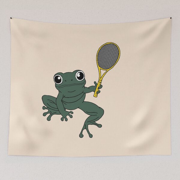 Item preview, Frog playing tennis designed and sold by Pamelarts.