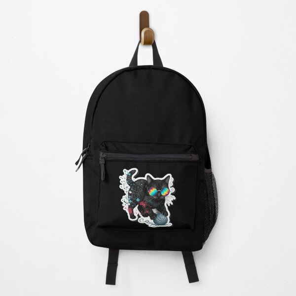 Item preview, Psychedelic Black Cat Full Body Watercolor Sticker Art designed and sold by Cosmic Catnip Art.