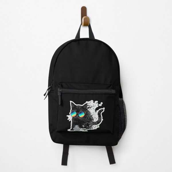 Item preview, Psychedelic Black Cat Full Body Watercolor Sticker Art designed and sold by Cosmic Catnip Art.