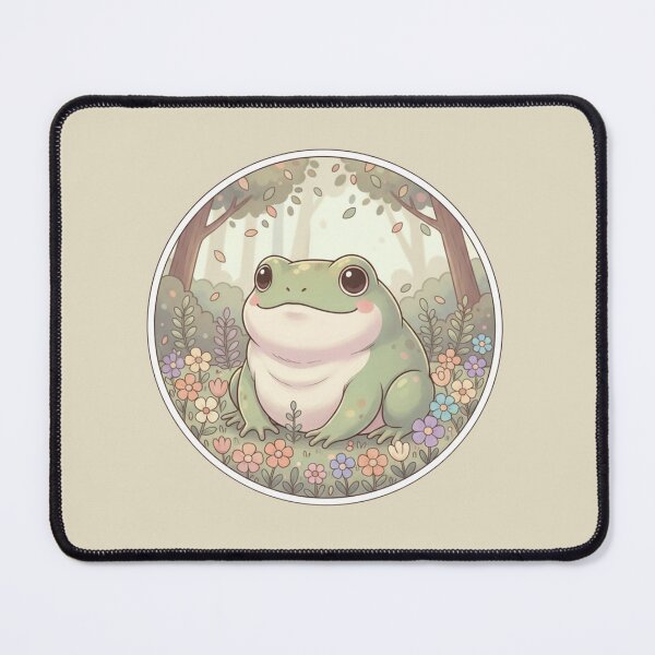 Item preview, Cute Frog in Flower Garden – Cottagecore Aesthetic Pastel Animal Illustration designed and sold by LavinyArt.