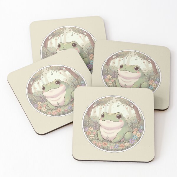 Item preview, Cute Frog in Flower Garden – Cottagecore Aesthetic Pastel Animal Illustration designed and sold by LavinyArt.