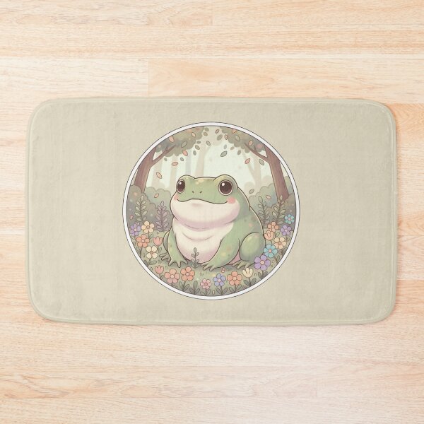 Item preview, Cute Frog in Flower Garden – Cottagecore Aesthetic Pastel Animal Illustration designed and sold by LavinyArt.