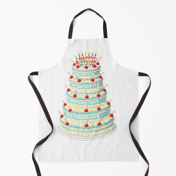 Item preview, Celebrate in style with this over-the-top layered birthday cake sticker, featuring vintage-inspired piping, pastel blue frosting, and bright cherry accents. designed and sold by PIXEL POP DESIGNS - Beyond the Norm!.