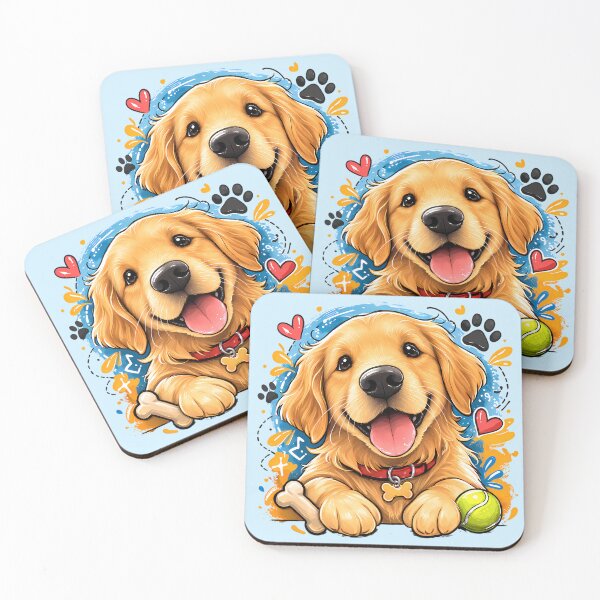 Item preview, Golden retriever watercolor designed and sold by Tj.today Art & Design.