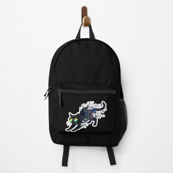 Item preview, Psychedelic Black Cat Full Body Watercolor Sticker Art designed and sold by Cosmic Catnip Art.