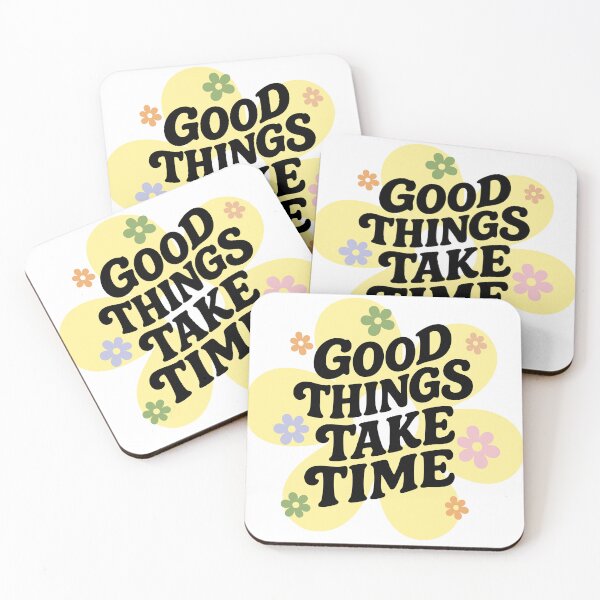 Item preview, Good Things Take Time – Retro Positive Quote Design designed and sold by GinColorist.