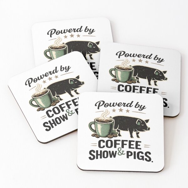 Item preview, Powered by Coffee and Show Pigs – County Fair Livestock Show Pig Lover Gift for 4H FFA Farm Kids designed and sold by ArcticFoxStudio.