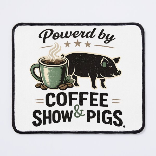 Item preview, Powered by Coffee and Show Pigs – County Fair Livestock Show Pig Lover Gift for 4H FFA Farm Kids designed and sold by ArcticFoxStudio.