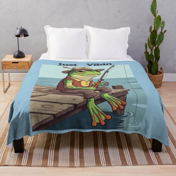 Item preview, Frog Fisherman on the Pier - Cute Cottagecore Fishing Adventure designed and sold by HALYNA070824.
