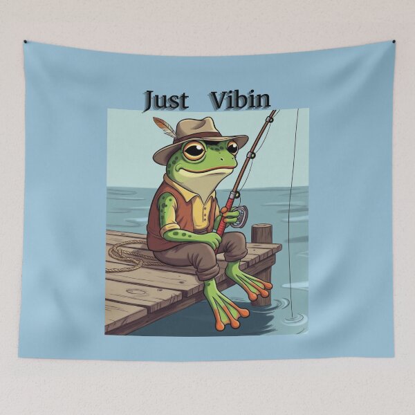 Item preview, Frog Fisherman on the Pier - Cute Cottagecore Fishing Adventure designed and sold by HALYNA070824.