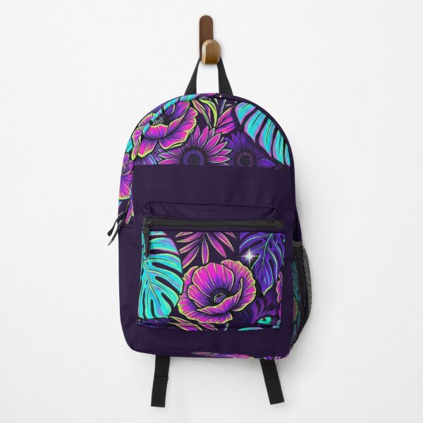 Item preview, Hidden Tiger's Eye: Neon Jungle & Orchid Pattern designed and sold by Wild Hare.