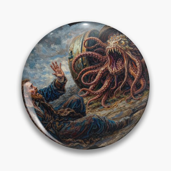 Item preview, No Escape - Lovecraftian Creature Oil Painting Print designed and sold by DunnDunnDunnDunn.