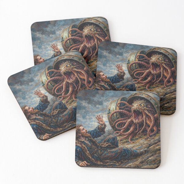 Item preview, No Escape - Lovecraftian Creature Oil Painting Print designed and sold by DunnDunnDunnDunn.