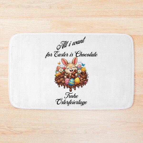 Item preview, ALL I WANT FOR EASTER IS CHOCOLATE – Cute Easter T-shirt with chocolate bunny & colorful eggs designed and sold by CoolContent Factory.
