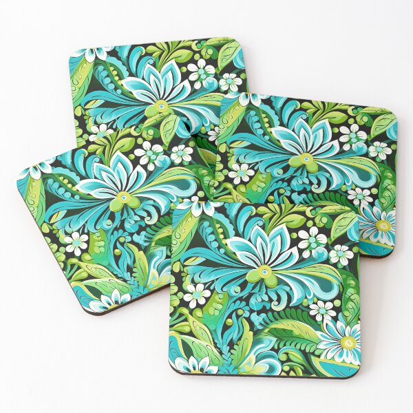 Item preview, Tropical Floral Pattern – Teal Green Botanical Boho Jungle Design designed and sold by CraftedHome.