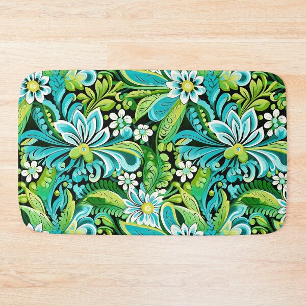 Item preview, Tropical Floral Pattern – Teal Green Botanical Boho Jungle Design designed and sold by CraftedHome.