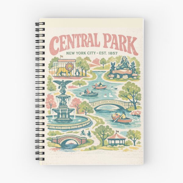 Item preview, Central Park New York – Vintage Illustrated Map 1960s Retro T-Shirt designed and sold by Eclipse 3699.