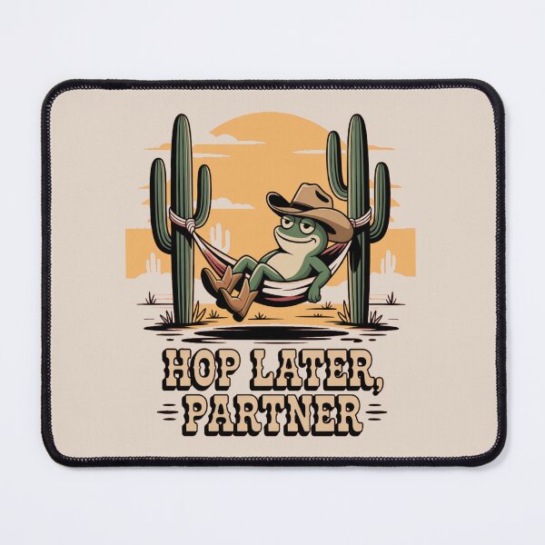 Item preview, lazy western frog - kawaii animal - chibi frog - desert cowboy - cartoon frog - frog t-shirt - cute western - funny western - ranch humor - cowboy aesthetic - adorable frog - animal cowboy designed and sold by JansenGS.
