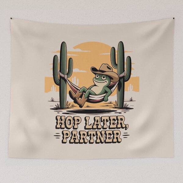 Item preview, lazy western frog - kawaii animal - chibi frog - desert cowboy - cartoon frog - frog t-shirt - cute western - funny western - ranch humor - cowboy aesthetic - adorable frog - animal cowboy  designed and sold by JansenGS.