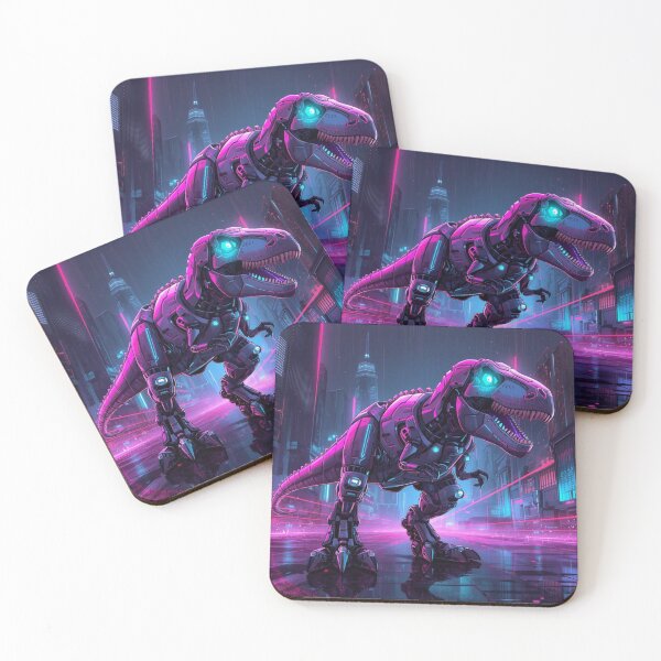 Item preview, Cyberpunk Robot Dinosaur Futuristic Neon T-Rex designed and sold by Art-Design-EM.