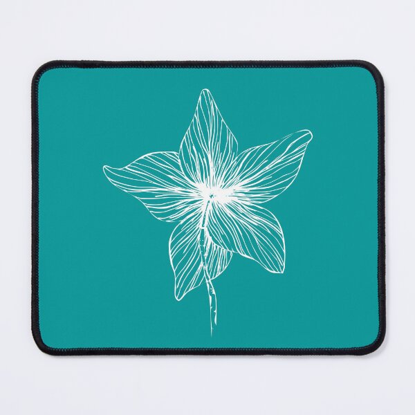 Item preview, Floral Line Drawing Minimalist aesthetic Natural Design Turquiose designed and sold by SWSandraWechner.