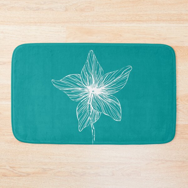 Item preview, Floral Line Drawing Minimalist aesthetic Natural Design Turquiose designed and sold by SWSandraWechner.