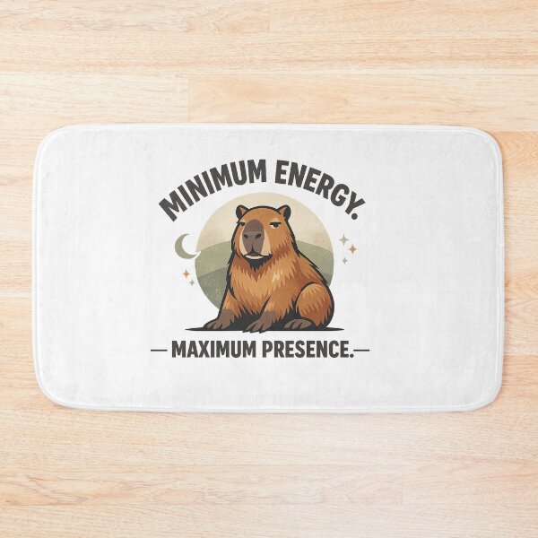 Item preview, Minimum Energy Maximum Presence Capybara Retro Burnout Humor designed and sold by Teenomix.