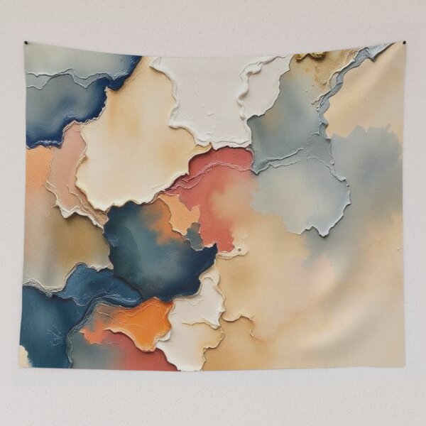 Item preview, Textured Abstract Harmony - Navy, Coral & Gold designed and sold by Amber-Lee-Art.