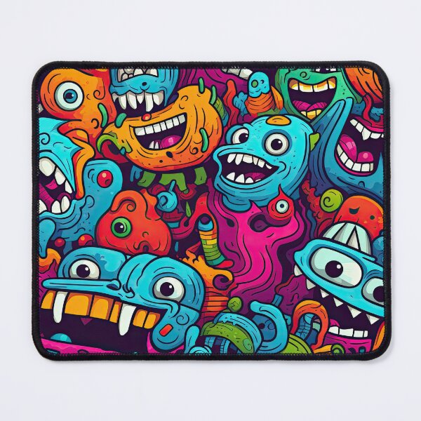Item preview, Colorful Monster Doodle Pattern – Funny Cartoon Creatures Graffiti Style designed and sold by CraftedHome.