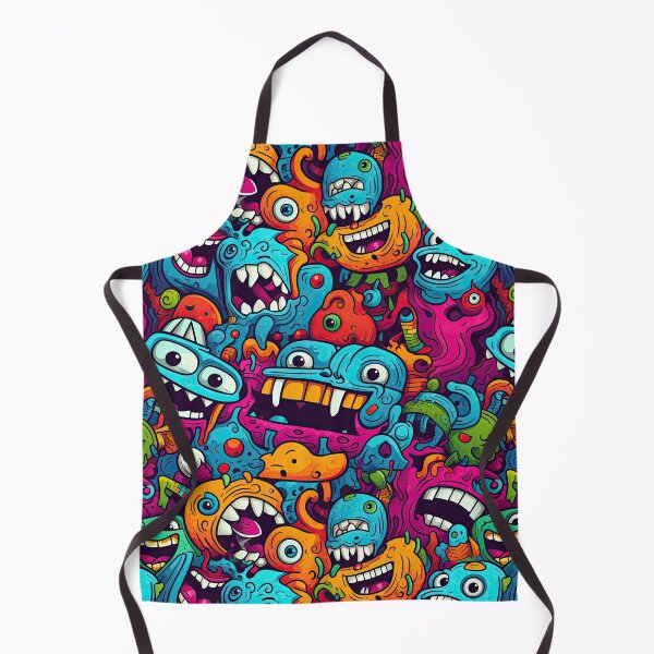 Item preview, Colorful Monster Doodle Pattern – Funny Cartoon Creatures Graffiti Style designed and sold by CraftedHome.